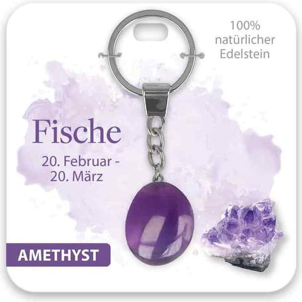 Produktbild BB Klostermannn Schlsselanhnger Edelstein Amethyst Fische