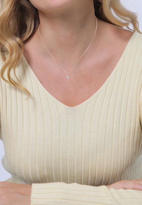 Immagine prodotto Elli Collana Basic Solitaire Cristalli Argento 925 (Argento 925 Oro rosa, Cristallo di vetro, 45 cm)