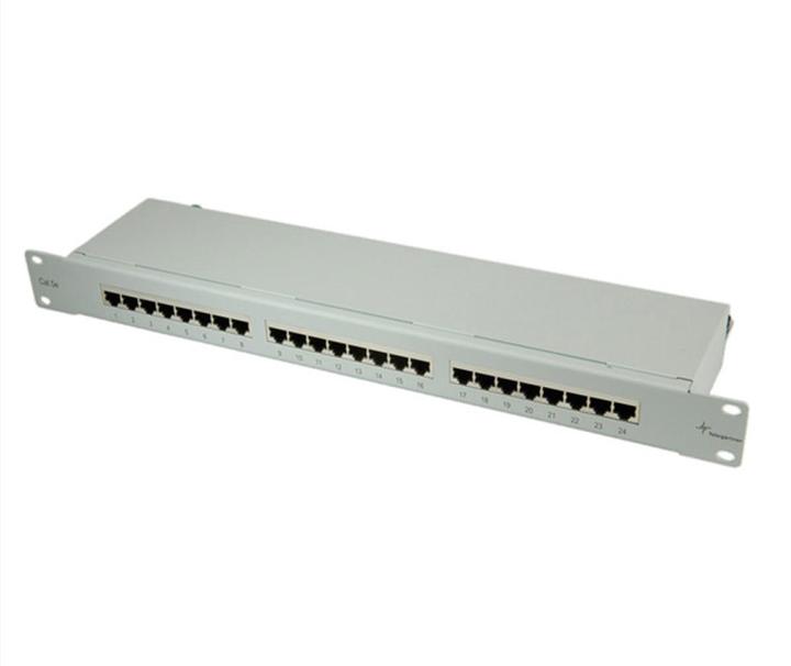 Produktbild Telegärtner TELEGAERTNER Patchpanel Cat5e 24Port RJ45 1HE 48,3cm 48,30cm (19") lichtgrau (26.11.0523)