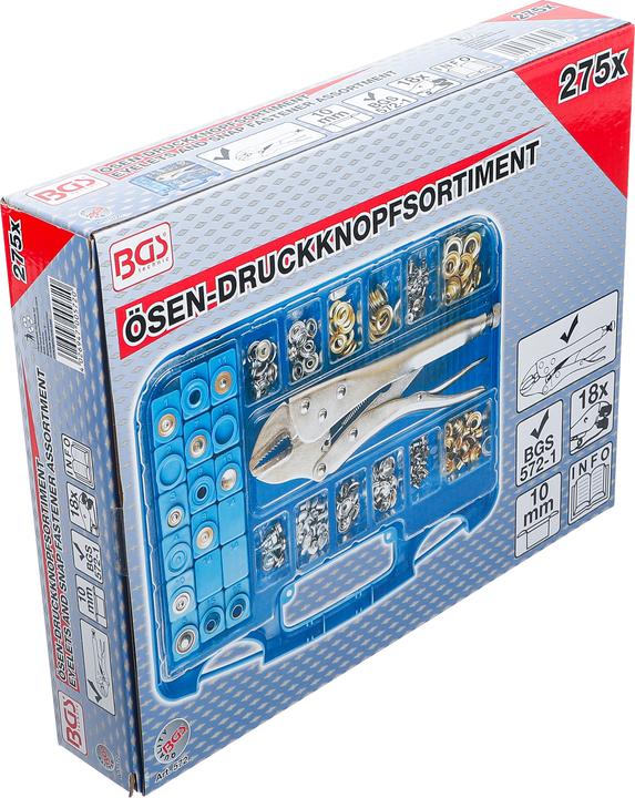 Actual product image BGS Assortiment pince grip et oeillets 275 pièces