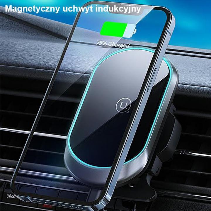 Image du produit Usams Magnetyczny uchwyt indukcyjny Wireless Charging 15W do kratki went. czarny/black CD182ZJ01 (US