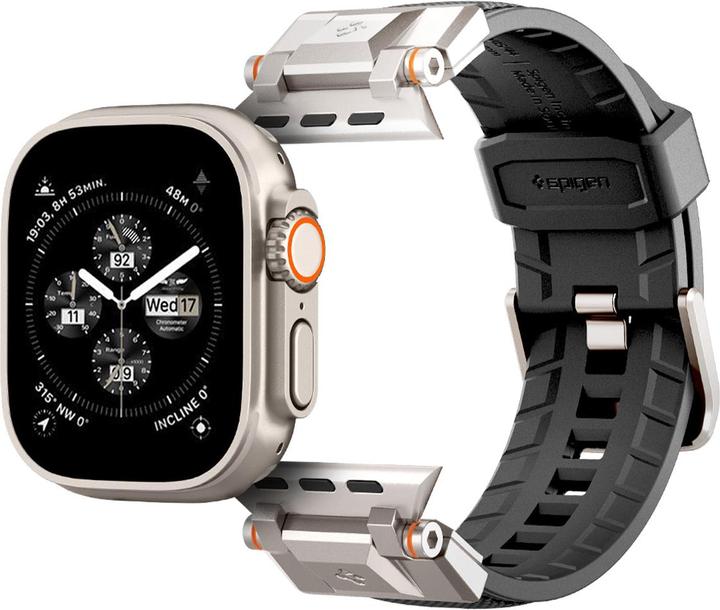 Productafbeelding Spigen DuraPro Armor Apple Watch 4/5/6/7/SE 42/44/45/49 mm czarny/zwart AMP06065 (35 mm, Thermoplastisch polyurethaan (TPU), Nylon)