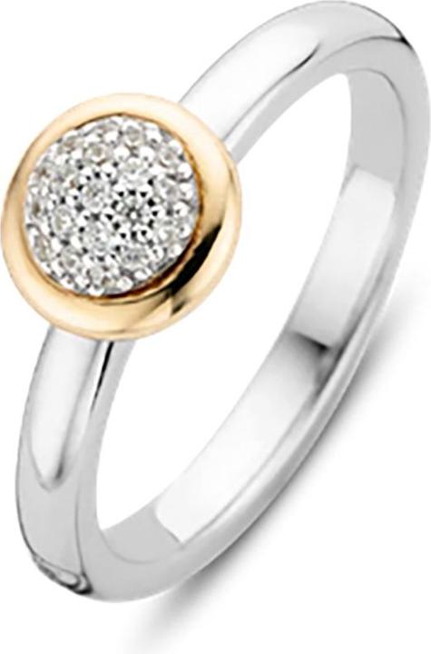 Produktbild Ti Sento Milano Ring mit Zirkonia bicolor vergoldet 12102ZY (54, 925 Silber)