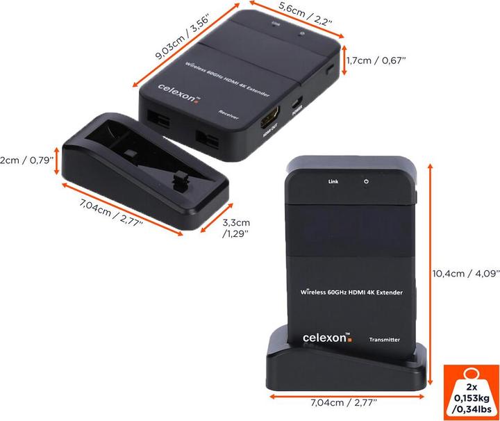 Image du produit Celexon Ensemble expert HDMI sans fil WHD30M (30 m, HDMI 1.4a)