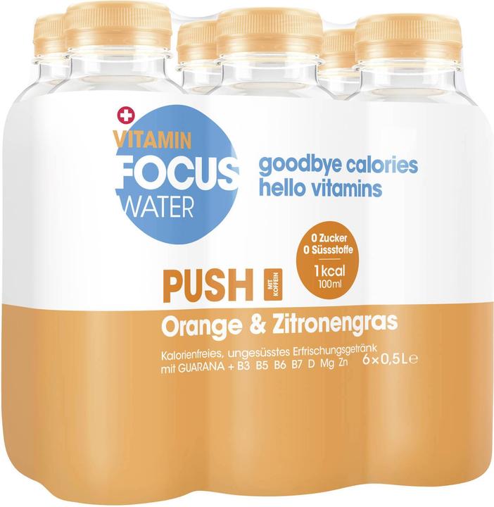 Image du produit Focuswater Push (Orange & citronnelle, 6 x)