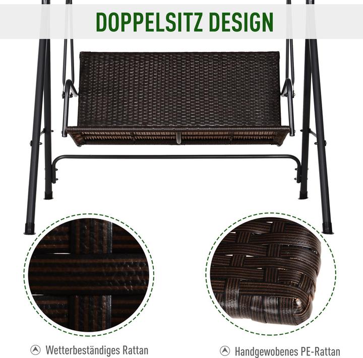 Produktbild Outsunny Hollywoodschaukel in Rattan-Optik