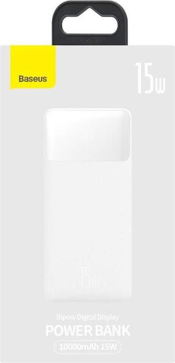 Actual product image Baseus Powerbank Bipow 10000mAh, 15W (white) (10000 mAh, 15 W, 74 Wh)