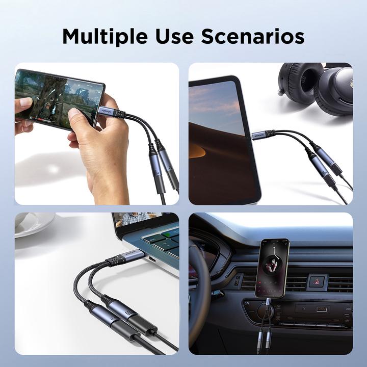 Actual product image Joyroom 2-in-1 Audio Adapter USB-C to Dual USB-C Cable (USB Type C, USB Type C)