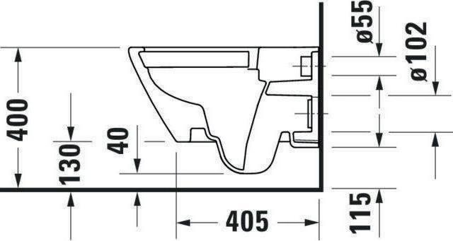 Actual product image Duravit Wall-hung washdown WC D-NEO rimless HygieneGlaze white