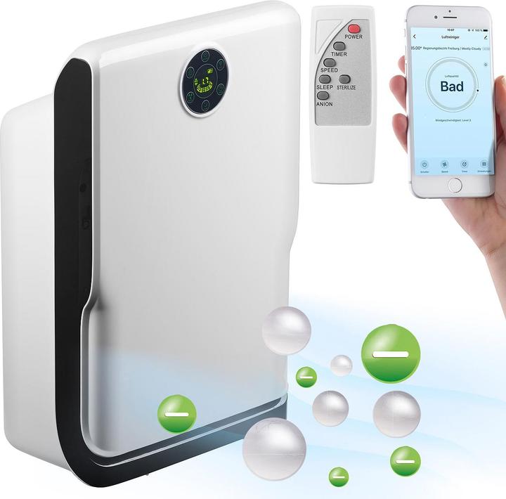 Image du produit Sichler Purificateur d'air à 6 niveaux avec UV et ionisateur, compatible avec Alexa (19 m²)