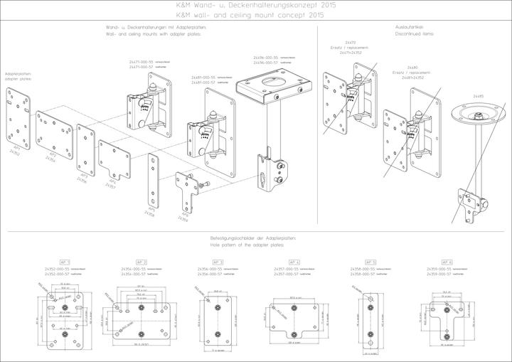 Actual product image K&M 24481 (1 pcs., Wall installation, Pivoting)