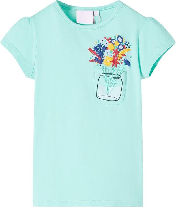 Actual product image VidaXL Children's T-shirt Light mint green 104,Material: 95 (104)