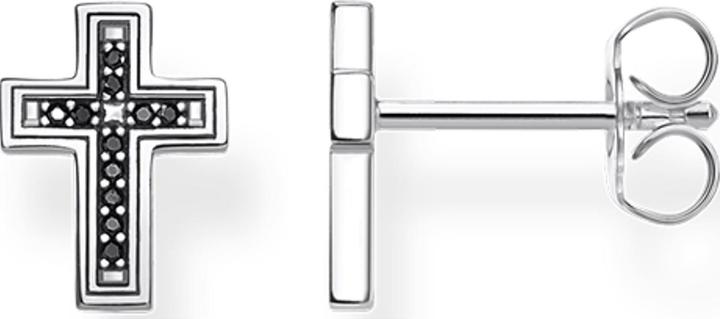 Produktbild Thomas Sabo Ohrstecker Kreuz Schwarz (925er Silber)