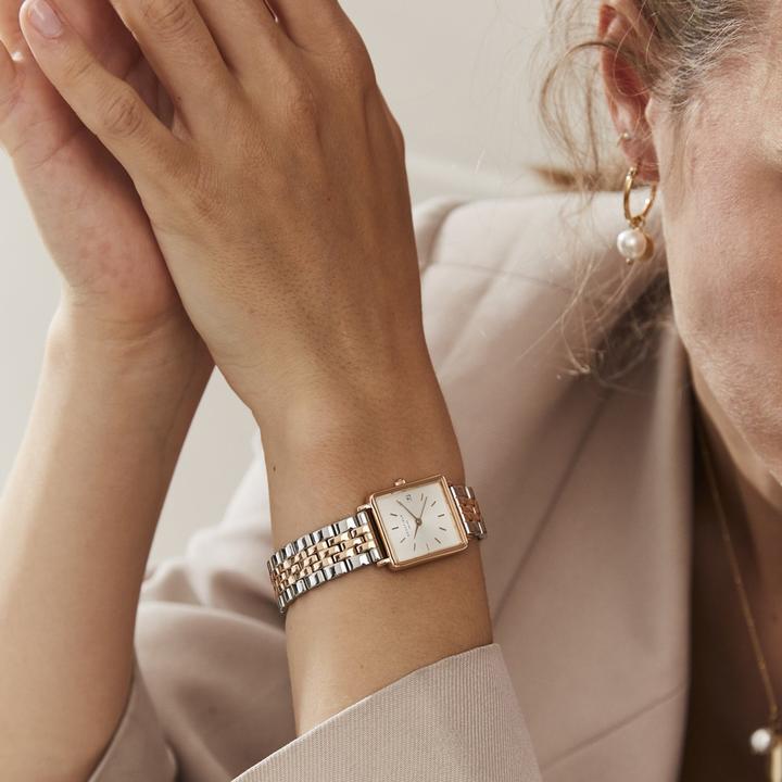 Produktbild Rosefield The Mini Boxy White Sunray Rosegold (Analoguhr, 22 mm)