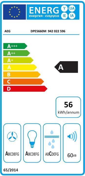 Energie-Label AEG DPE5660M (Flachschirmhaube)