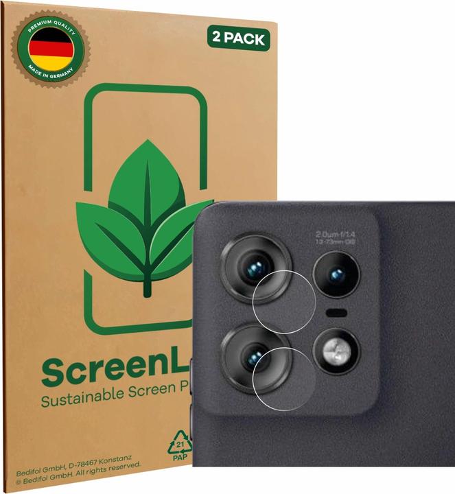 Produktbild ScreenLeaf Schutzfolie nachhaltiger Displayschutz Display Schutz Folie Klar Transparent (2 Stück, Motorola Edge 50 Pro)