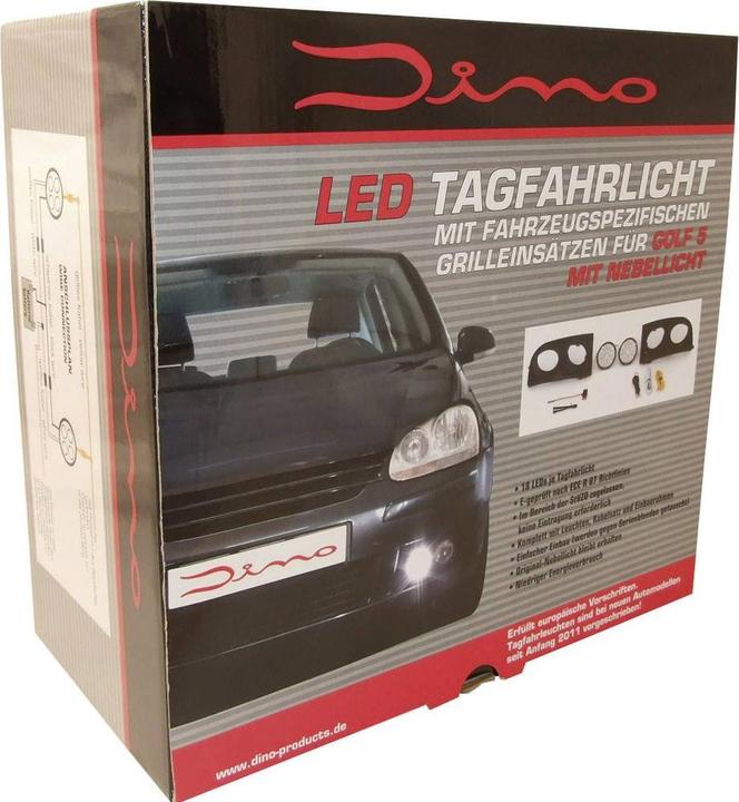 Actual product image Dino LED daytime running lights grille inserts for VW Golf 5
