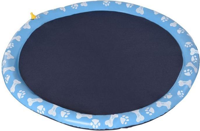 Swisshandel24 170 cm Splash Sprinkler Pad for dogs Splash water play mat Water sprinkler Anti-slip Outdoor P (Dog pool)