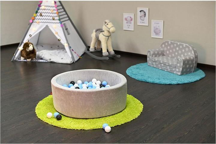 Actual product image Knorrtoys Bällebad soft - "Grey" - 300 balls creme/grey/lightblue (ca. 6cm Durchmesser)