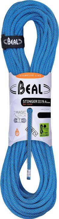 Actual product image Beal Climbing Rope Stinger III Unicore Dry Cover 9.4mm Blue 80m (80 m)