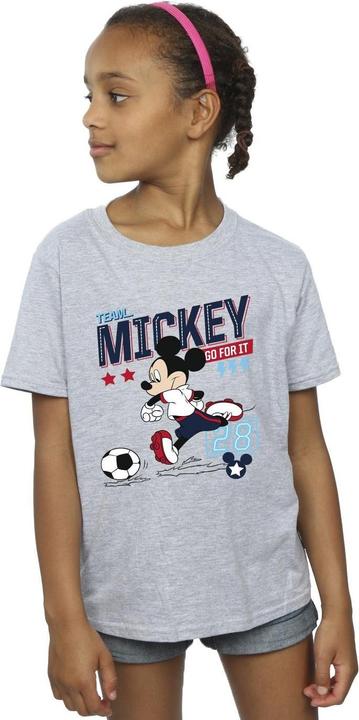 Actual product image Disney Girls Mickey Mouse Team Mickey Football Cotton T-Shirt (104)