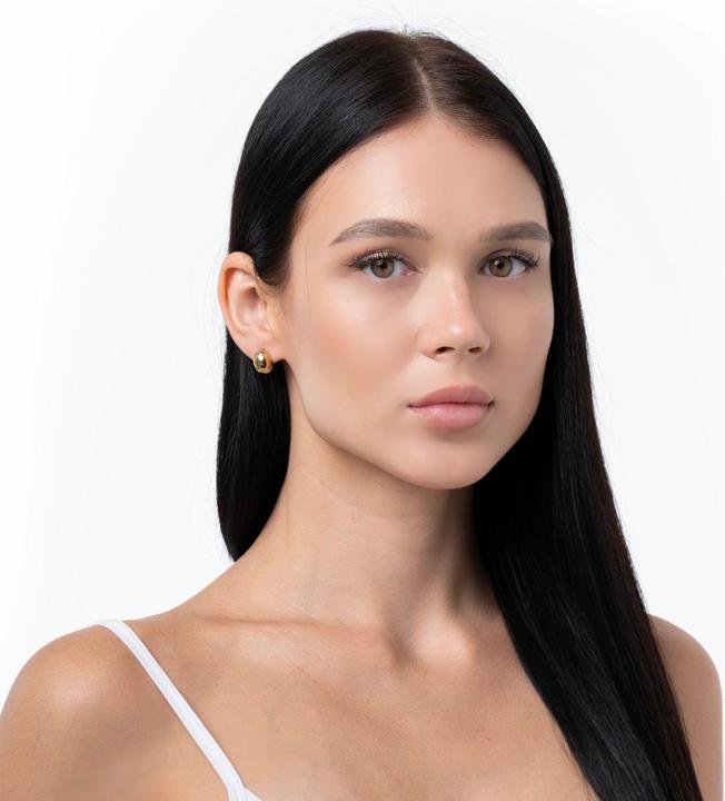 Immagine prodotto Sensora Jewelry Orecchini lucidi a forma di fagiolo (Acciaio inossidabile)