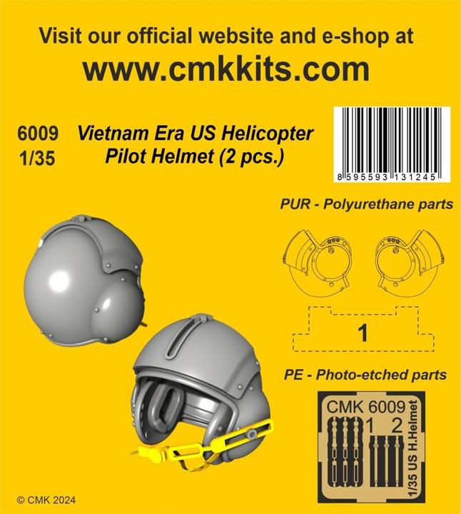 Image du produit CMK Vietnam Era US Helicopter Pilot Helmet (2 pcs.) 1/35