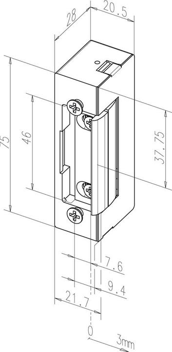Image du produit effeff Gâche électrique 27 E FaFix (Porte vitrée, Intérieur)
