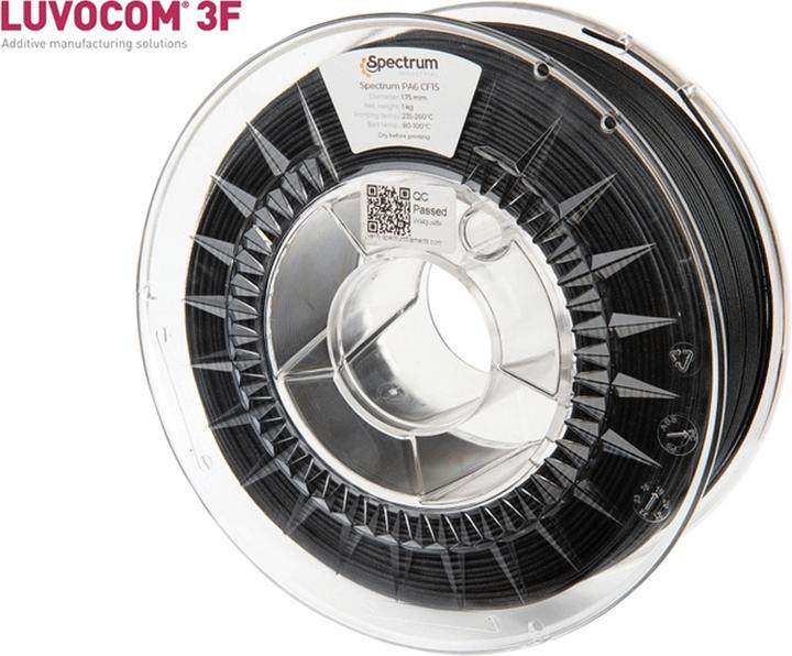 Actual product image Filament PA Nylon PA6 CF15 carbon 0.5kg 1.75mm (1.75 mm, 750 g, Black)