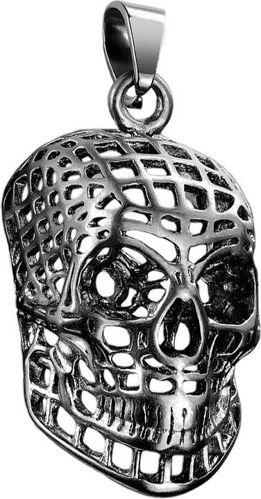 Image du produit Star Piercing Pendentif noir tête de mort filet (Acier chirurgical 316L)