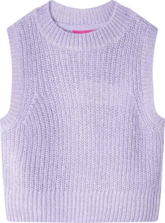 VidaXL Kinder-Pulloverweste Gestrickt Helllila 140,Material: 67 (140)