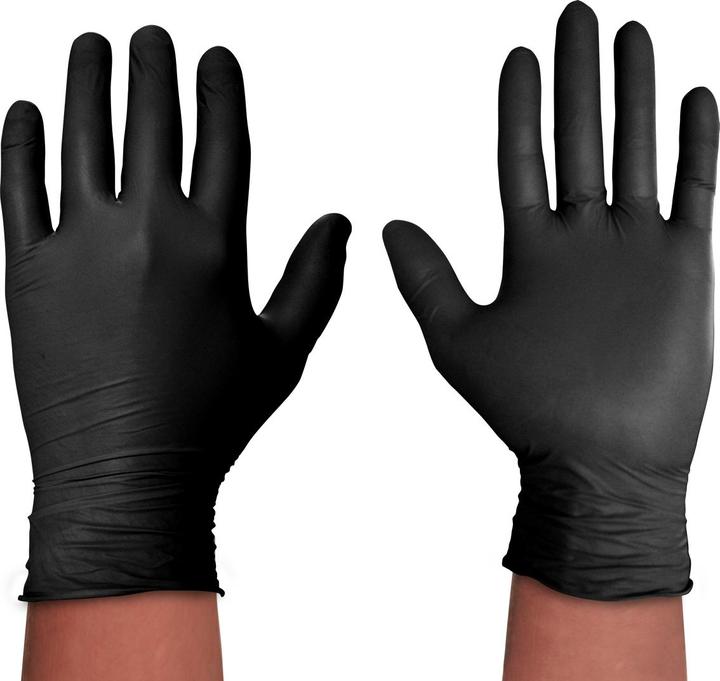 Actual product image Spontex Disposable gloves Extra Black 100 made of vinyl size L