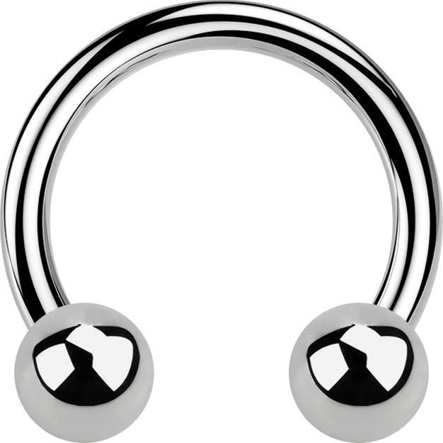 Actual product image Star Piercing Circular barbell silver with two balls (without brass, Titanium G23)
