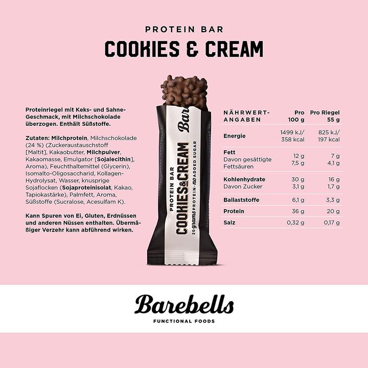 Actual product image Barebells Protein Bar (Cookies and Cream, 1 pcs., 55 g)