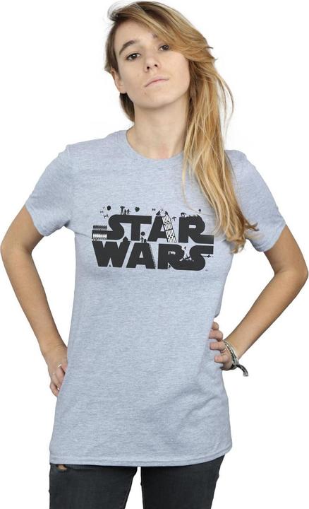Immagine prodotto Star Wars Minimalist Logo Maglietta Ampia Donna (S)
