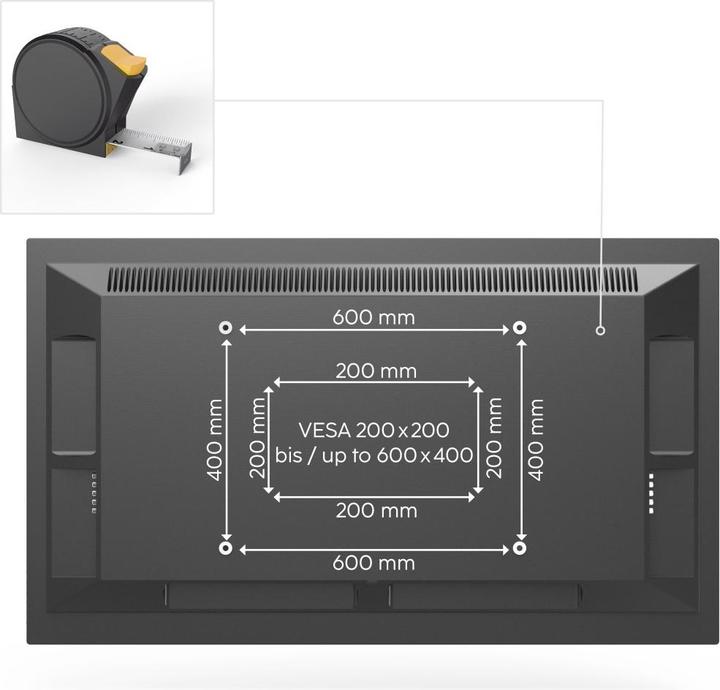 Image du produit Hama Support TV mural, portrait et paysage, 203 cm (80") jusqu'à 50 kg (Mur, 80", 50 kg)