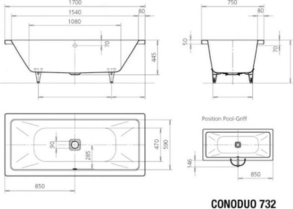 Produktbild Kaldewei Conoduo 732 170x75cm