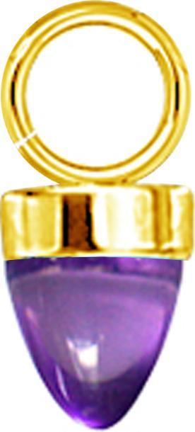 Produktbild Star Piercing Anhänger vergoldet ein Kegel Glas violett (ohne Messing, Chirurgenstahl 316L)