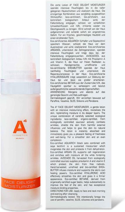 Produktbild A4 Health and Beauty Face Delight Moisturizer (50 ml, Gesichtswasser)