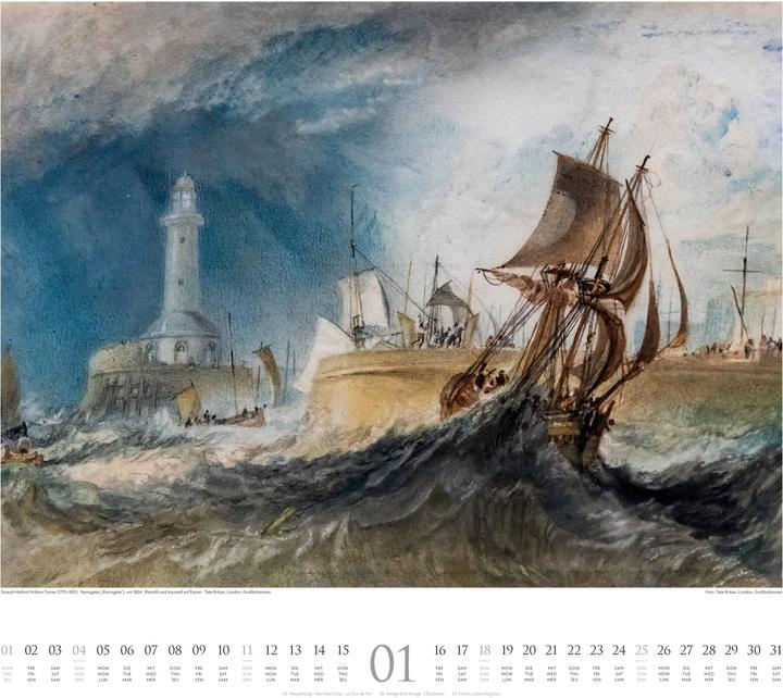 Produktbild William Turner Kalender 2026 (54 x 48 cm, Harter Einband, Französisch, Deutsch, Englisch)