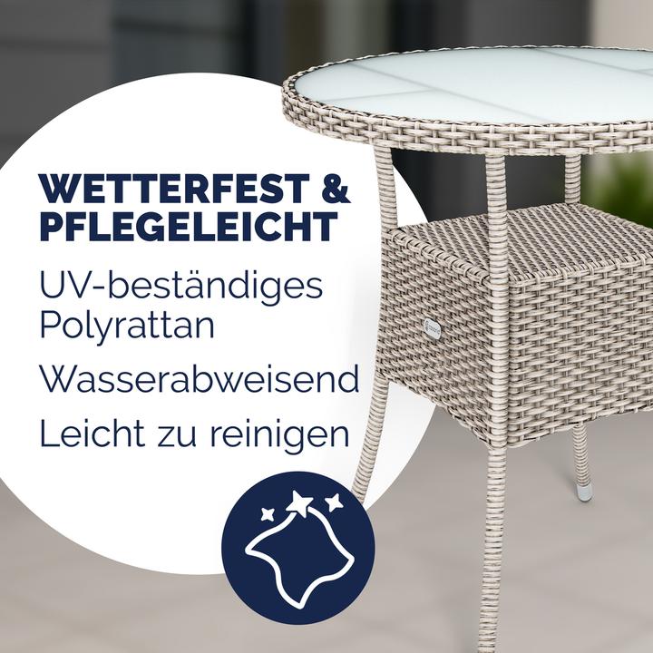 Image du produit Casaria Table de balcon en poly rotin (60 cm)