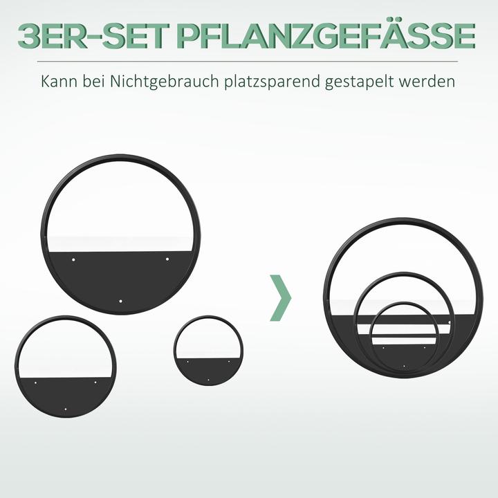Produktbild Outsunny Blumentöpfe-Set für die Wand (30.50 cm)