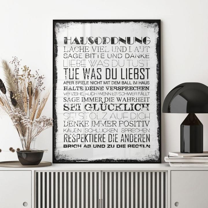 Produktbild Trenddeko Poster Hausordnung 24 x 30 cm, Papier (24 x 30 cm)
