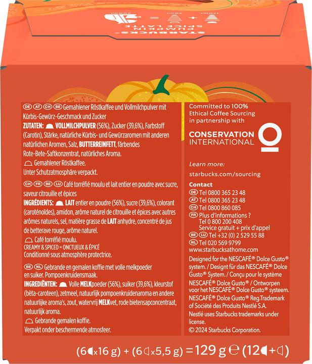 Produktbild Starbucks Pumpkin Spice Latte by Nescafé Dolce Gusto (6 x Port.)