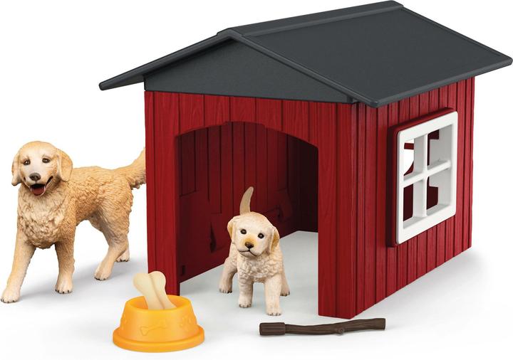 Produktbild Schleich Hundehütte mit Goldenretrievern