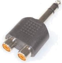 Productafbeelding E+P GS 38 6.35mm Stereo 2x RCA Zwarte Kabel Interface/Adapter (GS 38)