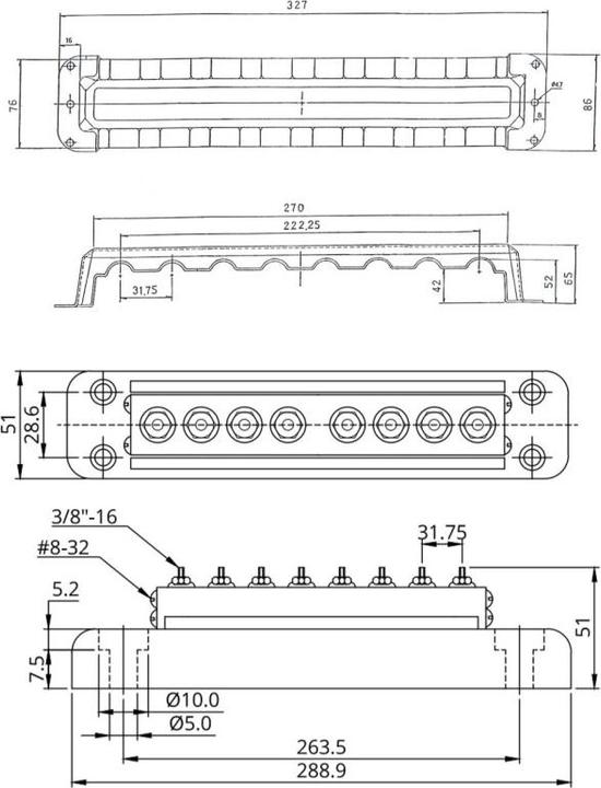 Produktbild Victron Energy Sammelschiene 600A 8P M8 + cover (Verteiler)