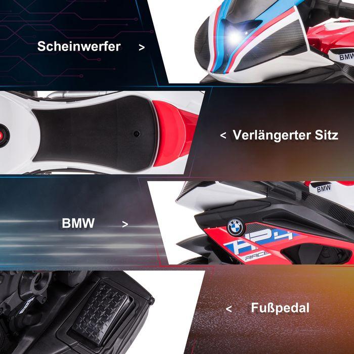 Produktbild Swisshandel24 Kinderelektro-Motorrad 6V Dreirad, 3 Musikmodi 2,5km/h ab 18 Monaten PP Metall Rot (6 V)