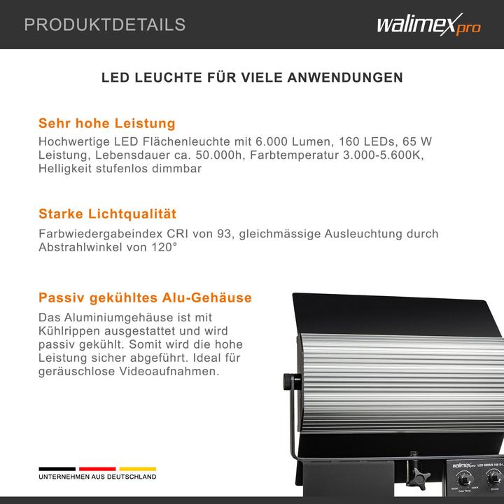 Produktbild Walimex Sirius 160 B-LED Basic Set (Flächenleuchte)