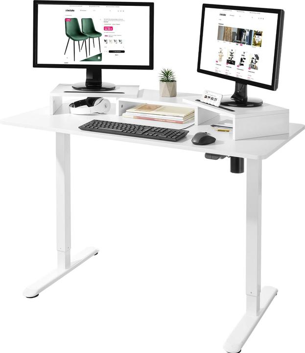 Immagine prodotto tectake Supporto monitor Bozen, 3 pezzi, inclusi supporti per smartphone